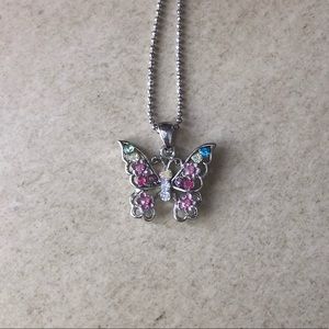 Multicolored Butterfly Chain Necklace